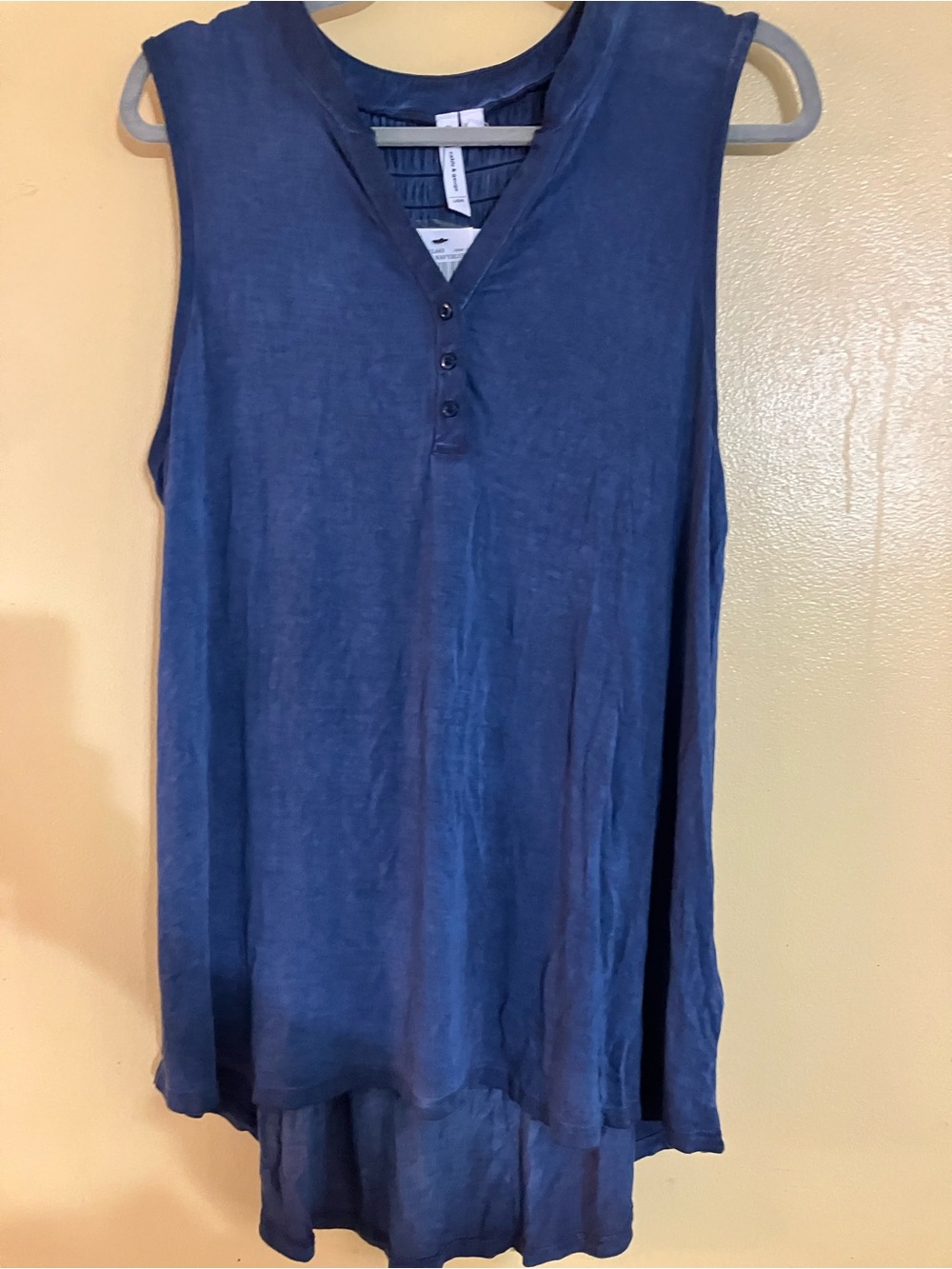Cable & Gauge Navy Blue Henley Top